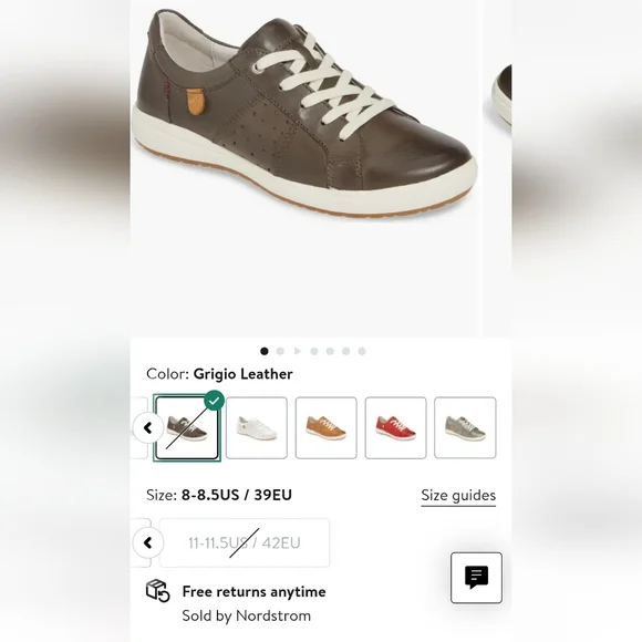 Josef Seibel Caren 01 Grigio Gray leather sneakers EUC* missing insole Nordstrom - Picture 2 of 16